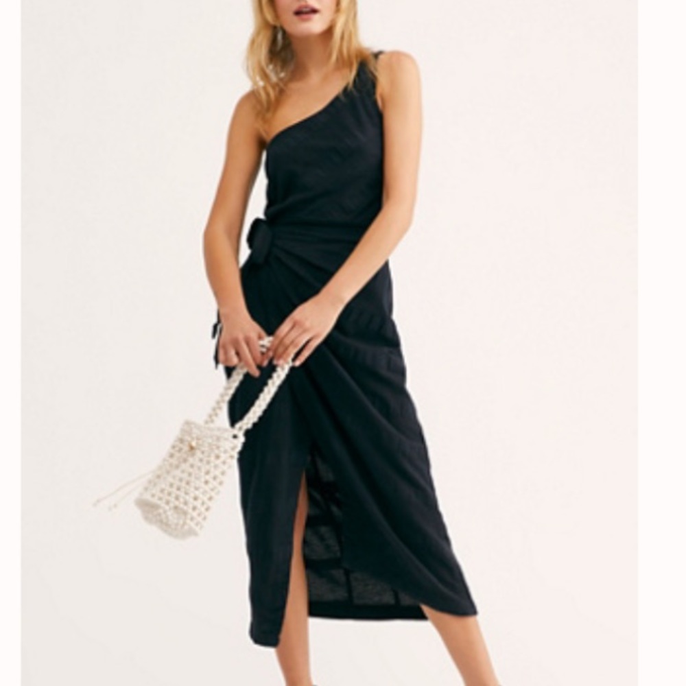 Black Free People One Shoulder Dress